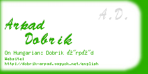 arpad dobrik business card